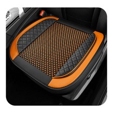 ZNDAW Car Seat Cover, Leather 24.4 × 21.7 inches, Knitting, Black+Orange  picture