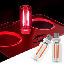 LYCARESUN 2 PCS Car USB Night Light Bulb, Touch Dimmable Interior red picture
