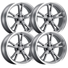 (Set-4) Ridler 606 20x8.5 + 20x10 Staggered 5x127 0mm Gray Wheels Rims 20 Inch picture