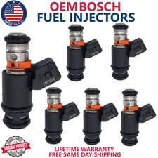 x6 NEW GENUINE BOSCH Fuel Injectors 1997-2003 Volkswagen Eurovan 2.8L V6 #IWP022 picture