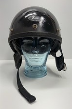 Vintage 50s 60s Buco Guardian Motorcycle Crash Half Helmet Adjustable Size Black picture