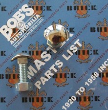 1pr Vintage Buick Bumper Bolts Stainless Steel Caps 1942 1943 1946 1948 With Nut picture