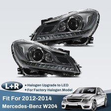 For 2012-2014 Mercedes Benz W204 C-Class LED Projector Headlight Headlamp Black picture