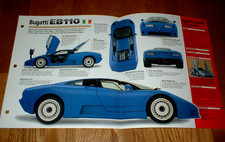 1993 BUGATTI EB110 SPEC SHEET BROCHURE PHOTO INFO 92 95 1992-1995 EB-110 picture