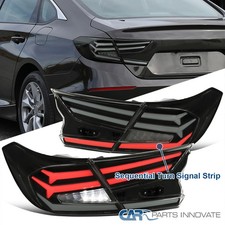 Black/Smoke Fits 2018-2022 Honda Accord Sedan Tail Lights LED Sequential Signal picture