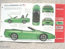 Chevy CALLAWAY CAMARO C8/C-8 SPEC SHEET/Brochure:1994, picture