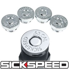 4 CHROME .50 CAL BULLETS TIPS FOR SICKSPEED SPIKED TUNER LUG NUTS WHEELS P6 picture