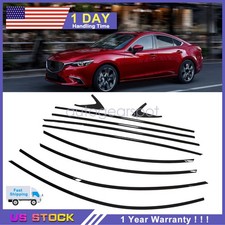 10PCS For Mazda 6 Sedan 2014-2021 Glossy Black Car Window Molding Trim Strips picture