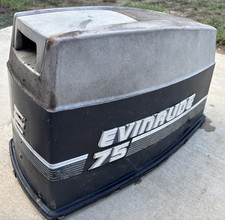 Vintage 70-80's Evinrude 75 Hp 2 Stroke  Outboard Motor Top Cover Cowling Hood picture