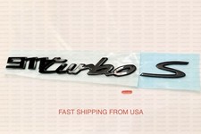 Porsche 992 911 Turbo S gloss black rear emblems picture