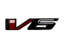 OEM GMC Chevrolet V6 3inch Logo Rear Tailgate Emblem Badge Black & Red 85594767 picture