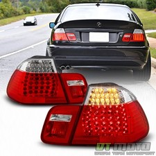 2002-2005 BMW E46 320i 325i 330i 3-Series Sedan Red Clear LED Tail Lights 02-05 picture