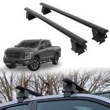 Roof Rack Crossbars for Nissan Titan 2017-2024 Fits Naked Roof - Black picture