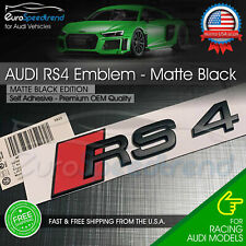 Audi RS4 Matte Black Emblem Rear Trunk Tailgate 3D Badge Audi RS4 S4 A4 Logo OEM picture