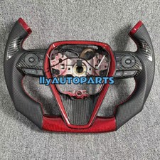 F1 Shape Red Carbon Fiber Steering Wheel Fit for Toyota Camry Rav4 Corolla 2018+ picture