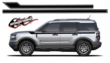 x2 Retro Hockey Side Stripe Kit Vinyl Decals Fits Ford Bronco Sport 2021+ picture