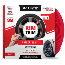 ALL-FIT Rim Trim Wheel Protection Strips Prevent Curb Rash and Scratches (RED) picture