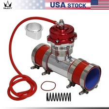 50MM 35PSI Boost V-Band Turbo Blow Off Valve BOV+3'' Flange Pipe Hose Kit Red picture