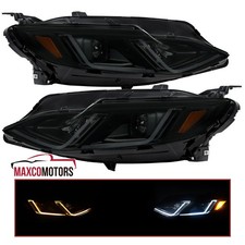 Black Smoke For 2019-2024 Chevy Malibu Sequential LED Strip Projector Headlights picture