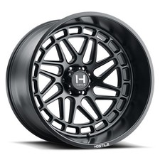 24x14 Hostile H122 Reaper Asphalt (Satin Black) Wheels 6x5.5 (-76mm) Set of 4 picture