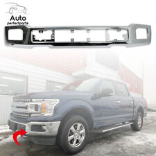 Front Bumper Face Bar w/Fog Light Hole For 2018 2019 2020 Ford F150 Chrome Steel picture