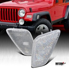Fit 1997-2006 Jeep Wrangler TJ Clear Side Marker Signal Lights Lamps 1997-2006 picture