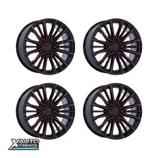 Performance Replicas PR223 Gloss Black Milled Red 22X9 6X139.7 28mm (Set of 4) picture