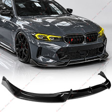 For BMW 320i 330i M-Sport M340i G20 23-26 V-Style Gloss Black Front Bumper Lip picture
