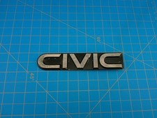 Vintage Honda Civic Emblem Badge OEM Metal Name Plate Trim 1970s 1980s Authentic picture