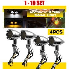 LED Motorcycle Turn Signal Light Blinker Lamp Amber&White Chrome Housing 4-40PCS picture
