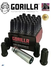 24 Gorilla Spline Drive Lug Nuts, 14x1.50 Black Duplex Long W/Key for Chevy picture