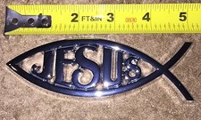  JESUS Fish Car Chrome 3D Plastic ABS Emblem Religious Christian Fish Symbol picture
