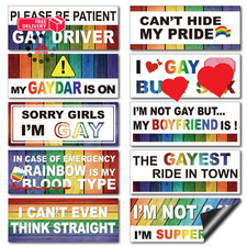 Frienda 10 Pcs Bumper Decals Funny LGBT Stickers Magnetic, Stylish Style picture
