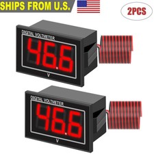 2x Waterproof LED Digital Voltmeter DC 5-130V Voltage Meter Tester Power Monitor picture