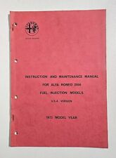 1973 Alfa Romeo 2000 Instruction & Maintenance Manual Fuel Injected USA Models picture