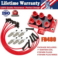 Ignition Coil & 6 Spark plug & 6 wire For Ford Explorer Sport Trac V6 4.0l FD480 picture