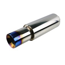 1PC 2.5'' inlet 4''OD Straight Flow Racing Exhaust Muffler Body 5'' 520mm picture