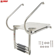 With Telescoping 3-Step Stainless Steel Ship Ladder With Platform Marine picture