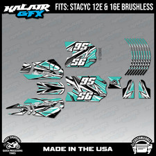 Graphics Kit for STACYC Electric 16E/12E Brushless all years Shred-TEAL picture