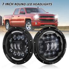 For Chevy C10 C20 C30 K10 G20 Pair 7 Inch Round LED Headlight High-Low Bulbs DRL picture