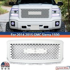 Painted Summit White Denali Style Mesh Grille For 2014-2015 GMC Sierra 1500 USA picture