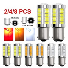 2/4/8PCS Car LED Bulbs P21W 1156 BA15S 1157 BAY15D 12V 7000K White Brake Reverse picture
