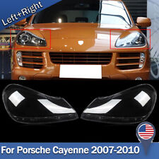 1Pair For Porsche Cayenne 2007-2010 Headlight Lens Cover Replacement Shells US picture