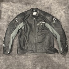 Alpinestars TZ-1 Black Leather Motorcycle Jacket w/Armor Men’s USA 44 EUR 54 picture
