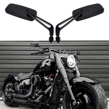 Rectangle Motorcycle Rear View Side Mirrors For Harley Honda Yamaha 8mm 10mm picture