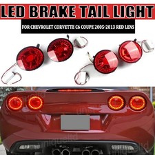 4X LED Brake Tail Light Lamp For Chevrolet Corvette C6 Coupe 2005-2013 Red Lens picture