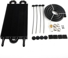 Aluminum 4 Rows Remote Transmission Oil Cooler Radiator Converter Kit Universal picture