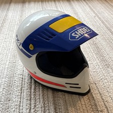 Vintage Shoei FX-1 Full Face Motorcycle Motocross BMX Helmet Size M White Blue picture