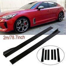 78.7'' Gloss Black Side Skirts Extension Rocker Panel Lip For Kia K3 2024-2026 picture