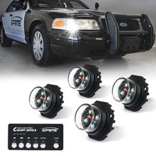 Xprite 4 Pack LED Strobe Lights Kit White Emergency Warning Hideaway Driving picture